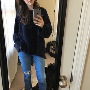 Oversized fuzzy sweater